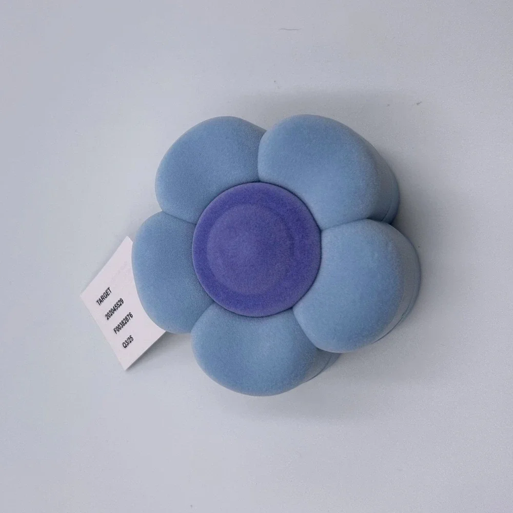 Target Blue Velvet Flower Jewelry Box Travel Case Y2K Floral Purple Center NWT